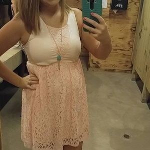 Light peach lace dress